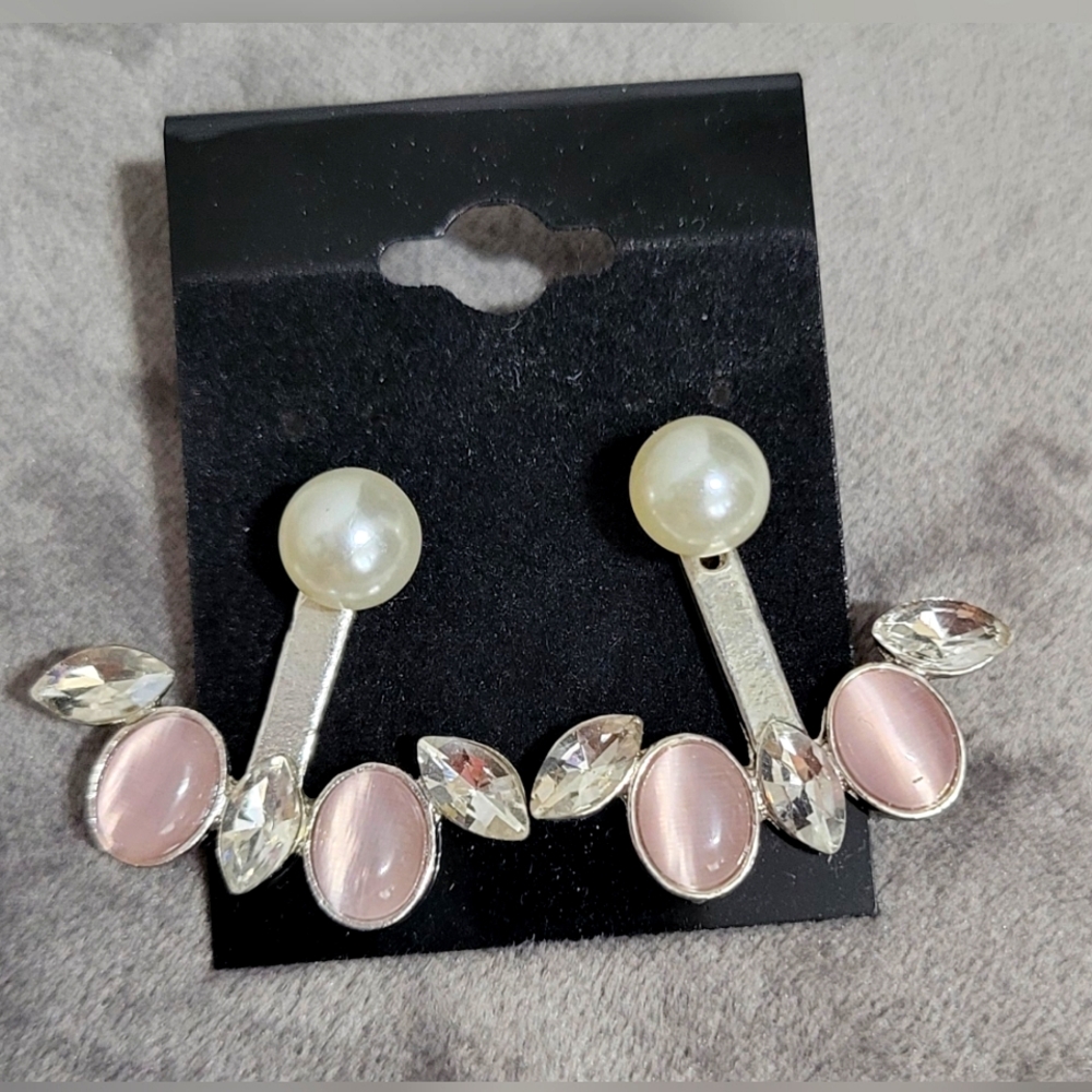 Pink and Silver Earrings